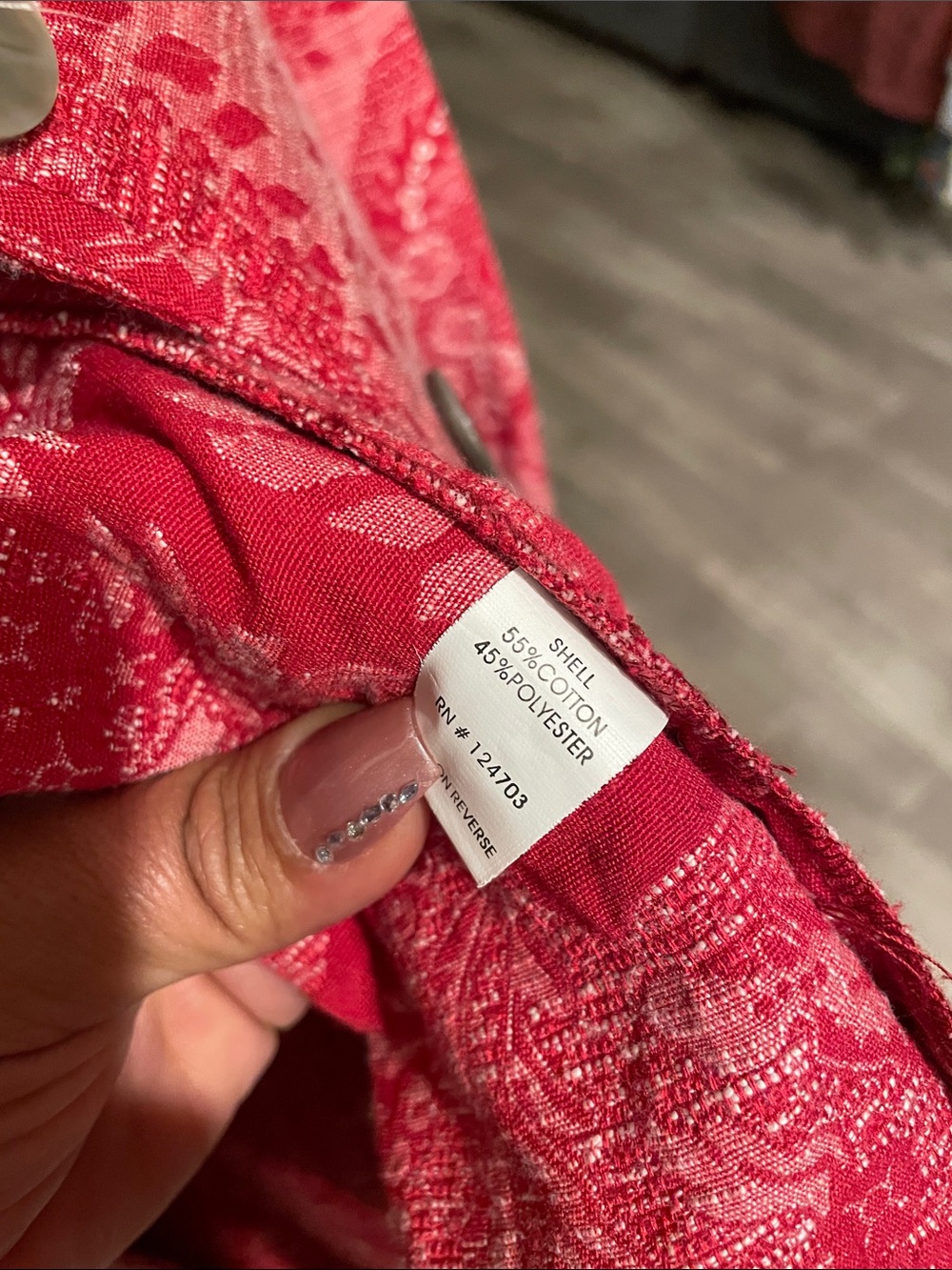 Rebecca Malone Pink-Red Paisley Button Front Blouse - Picture 3 of 7